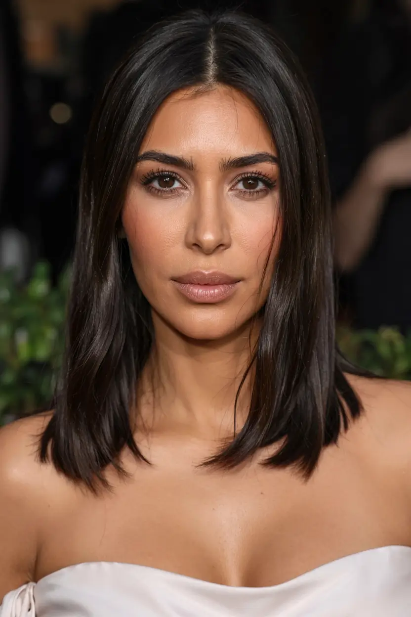 hairstyle for medium length hair 2026+Precision with a Power Middle Part