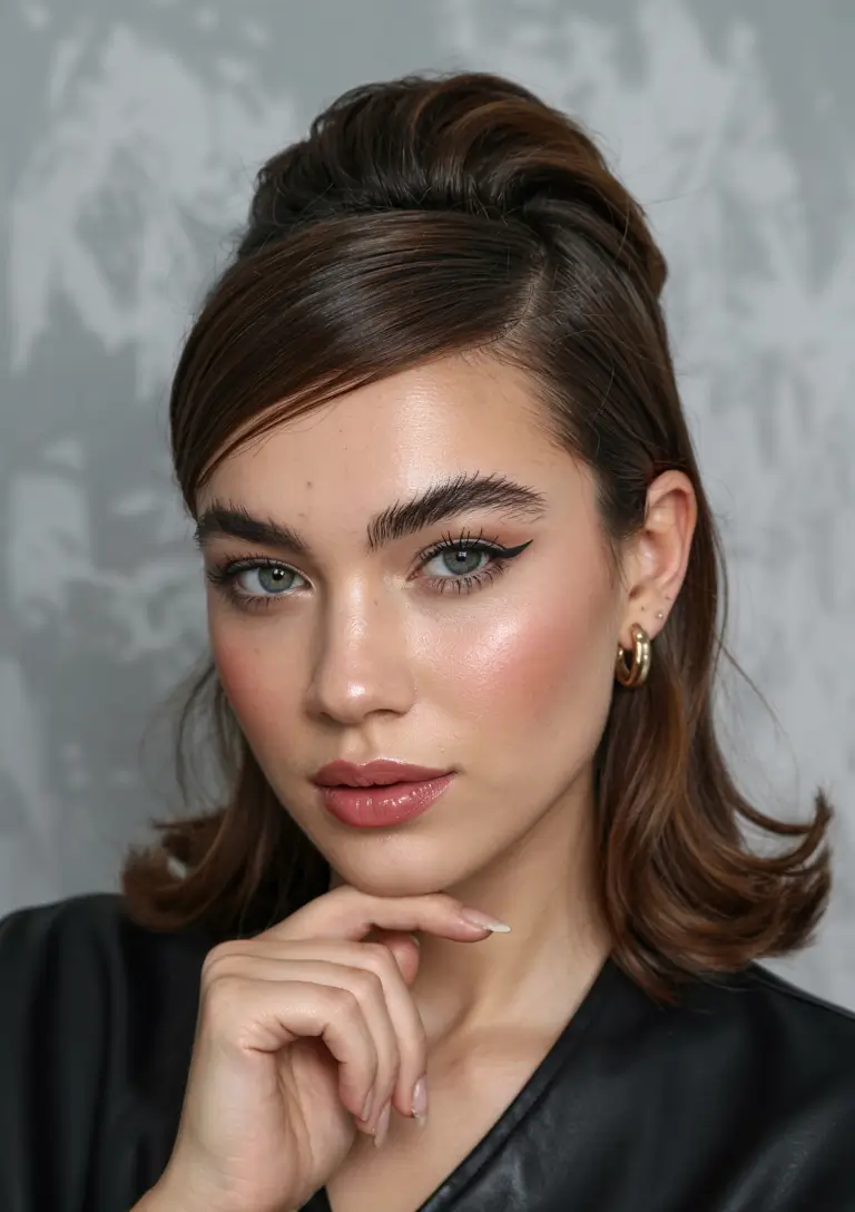 hairstyle for medium length hair 2026+Retro Half-Up Revival