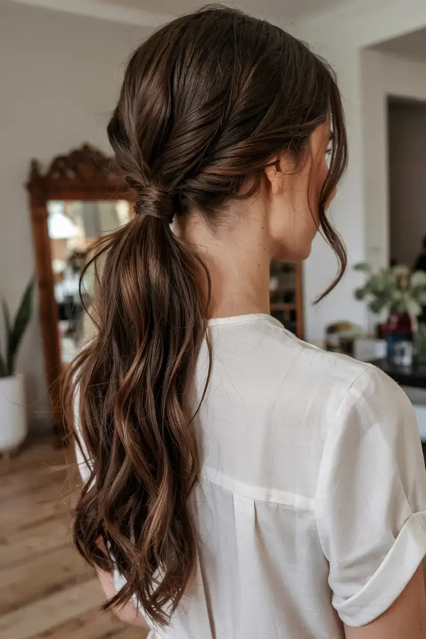 hairstyles ideas 2026+Soft Twist-In Ponytail with Movement