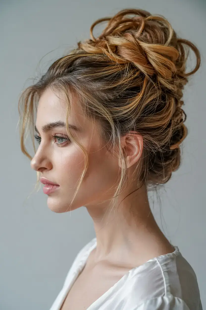 hairstyles ideas 2026+Romantic Updo with Sculpted Waves