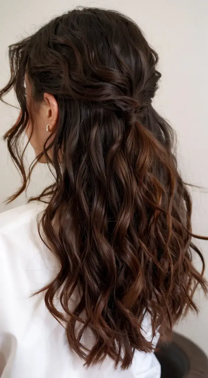 hairstyles ideas 2026+Effortless Half-Up Texture with Twisted Volume