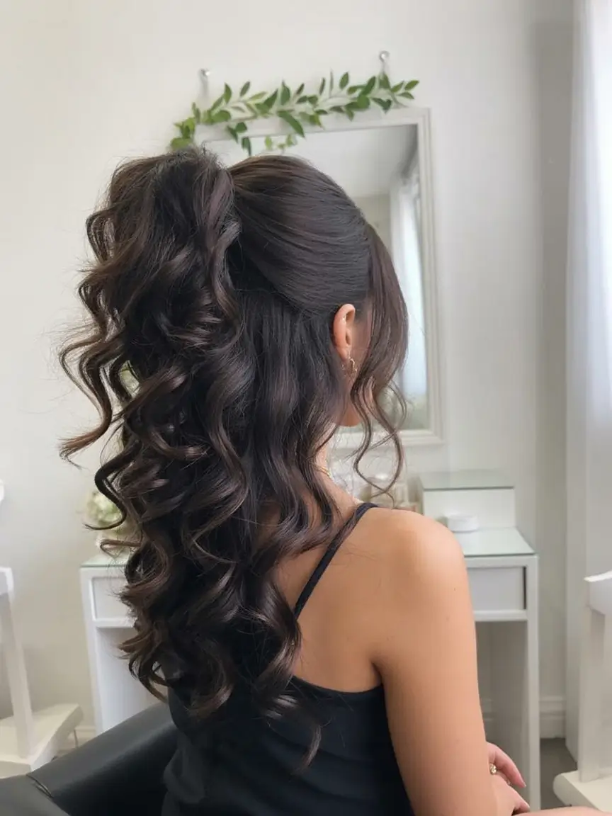 half up half down hairstyles ideas 2026 Glossy Volume with Sculpted Ends