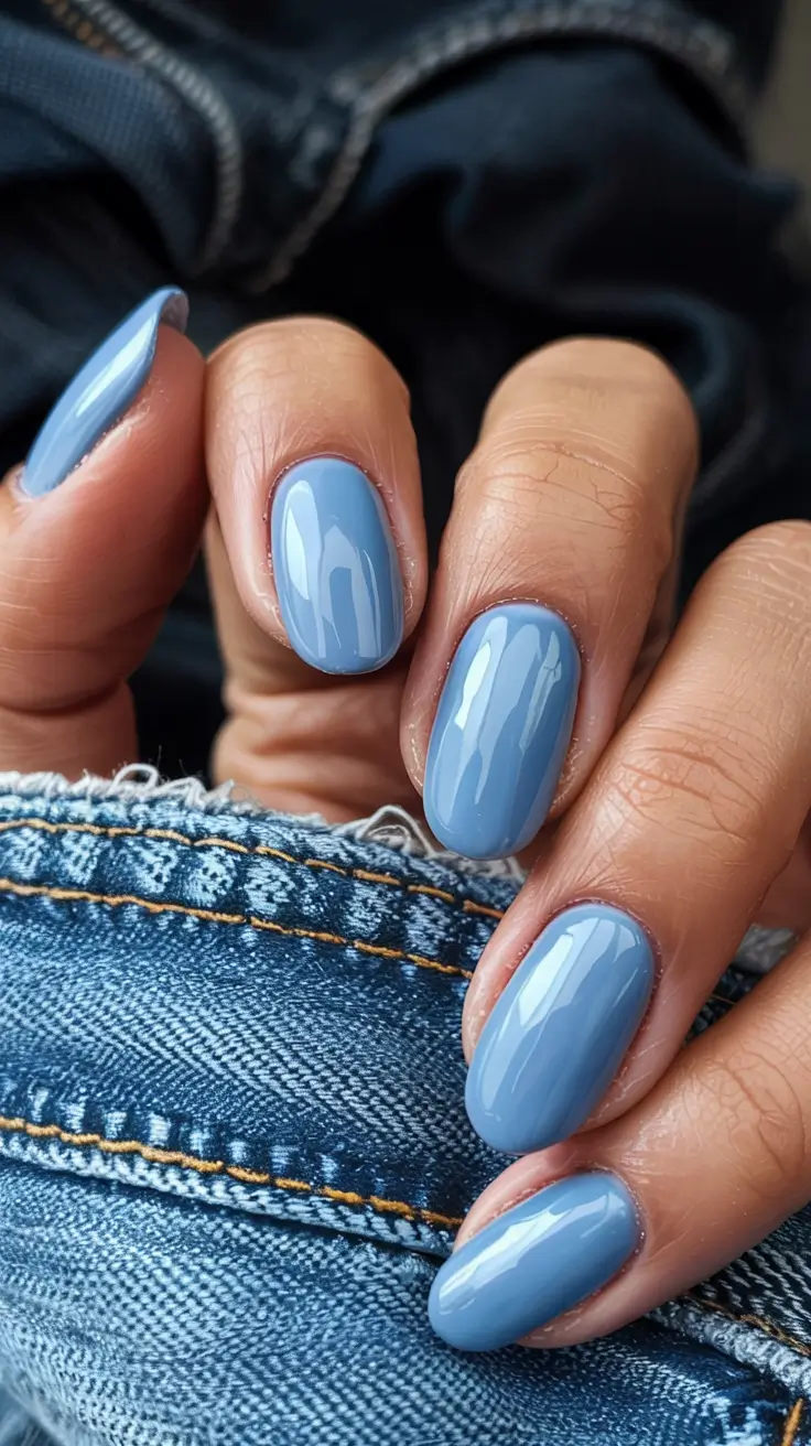 light blue nails 2026 Denim Soft Touch