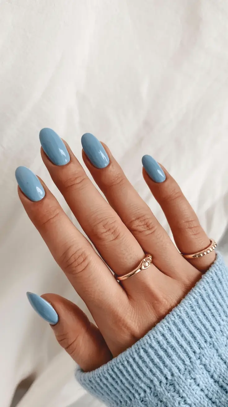 light blue nails 2026 Frosted Cornflower Simplicity