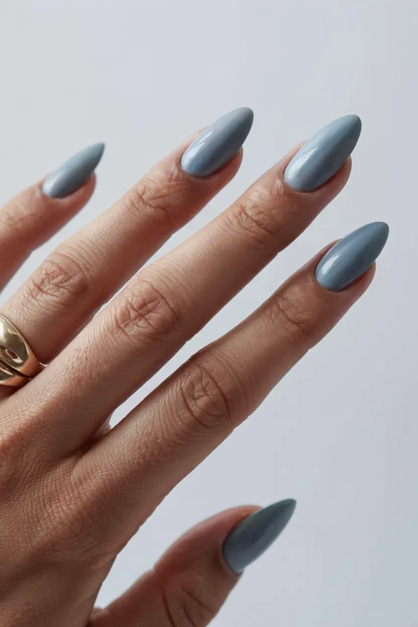 light blue nails 2026 Slate Blue Confidence