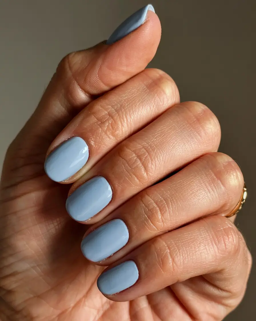 light blue nails 2026 Powder Blue Perfection