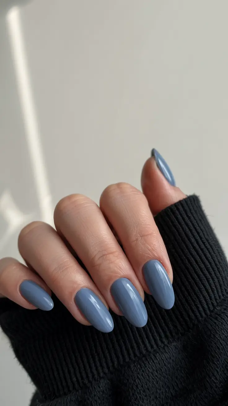 light blue nails 2026 Stormy Blue Cool