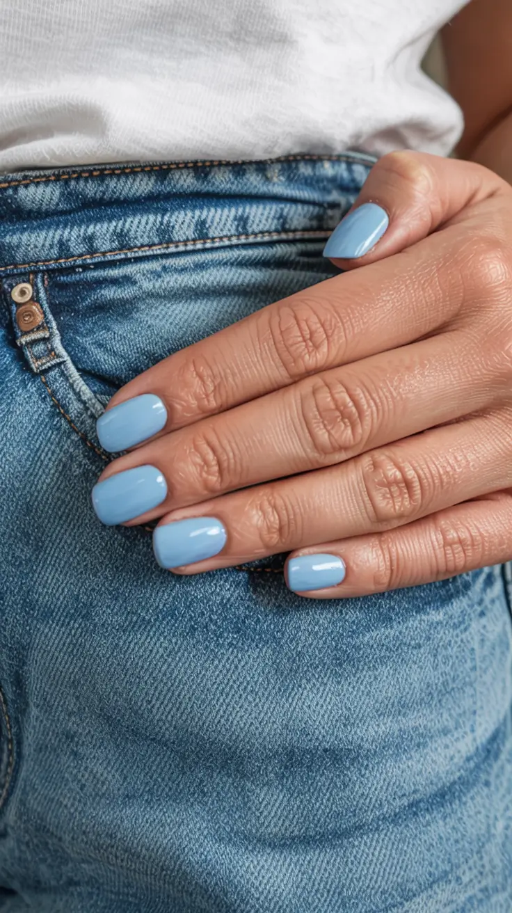 light blue nails 2026 Weekend in Denim