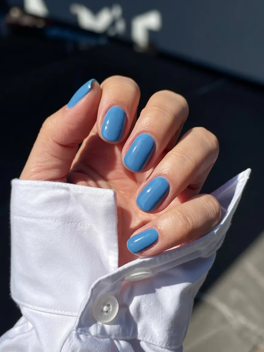 light blue nails 2026 Sunlit Sky Simplicity