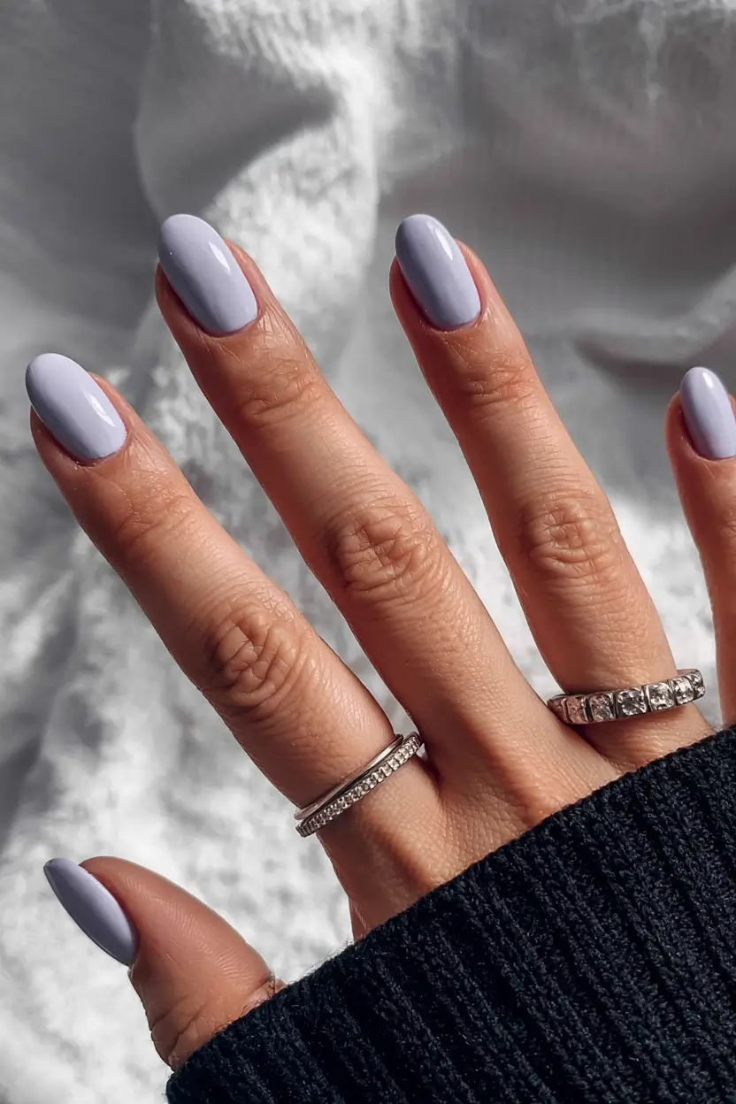 light blue nails 2026 Lavender Ice with a Hint of Blue