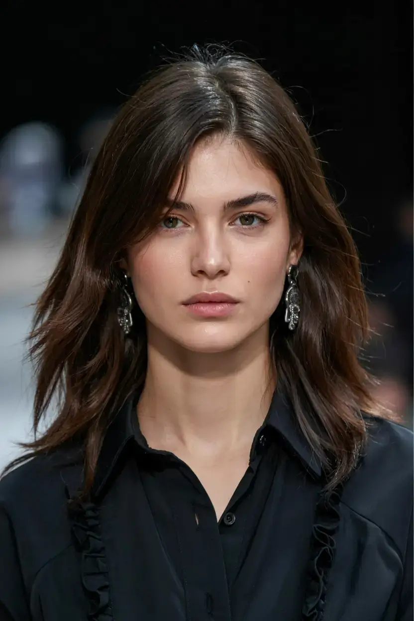 mid length haircut ideas 2026 Runway Polished with Soft Tapered Ends