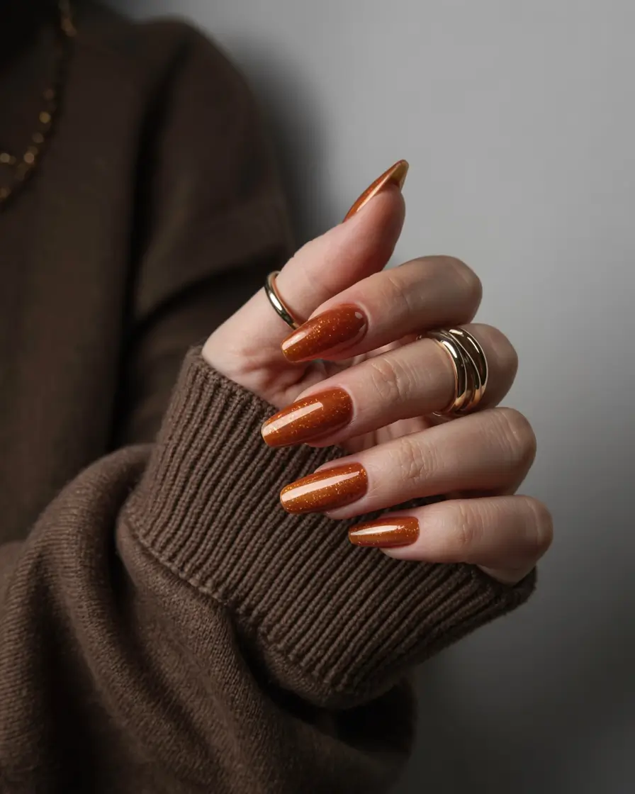 nail colors 2026 Burnt Sugar Sparkle