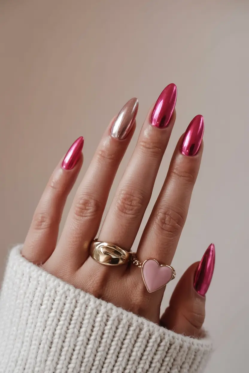 nail colors 2026 Barbie Chrome Crush