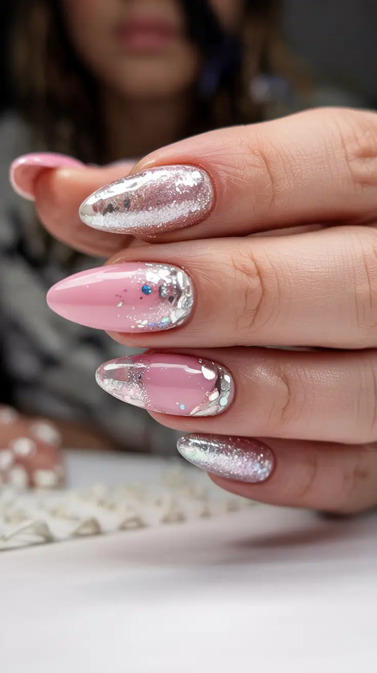 nails design ideas 2026 Pink Chrome Avalanche