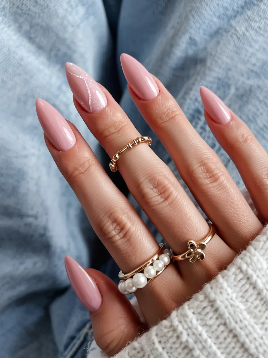 nails design ideas 2026 Sugar-Glazed Pink