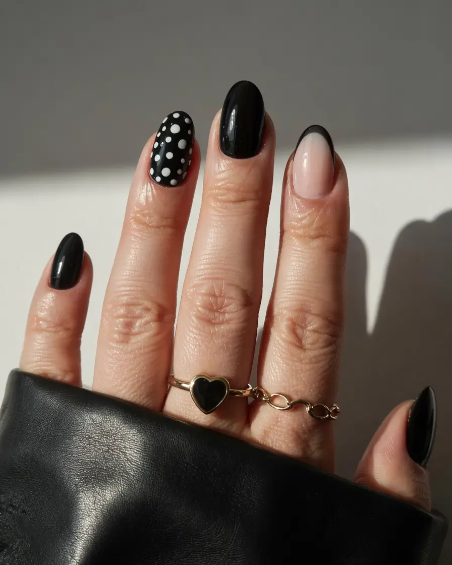 nails design ideas 2026 Monochrome Pop Art Vibes