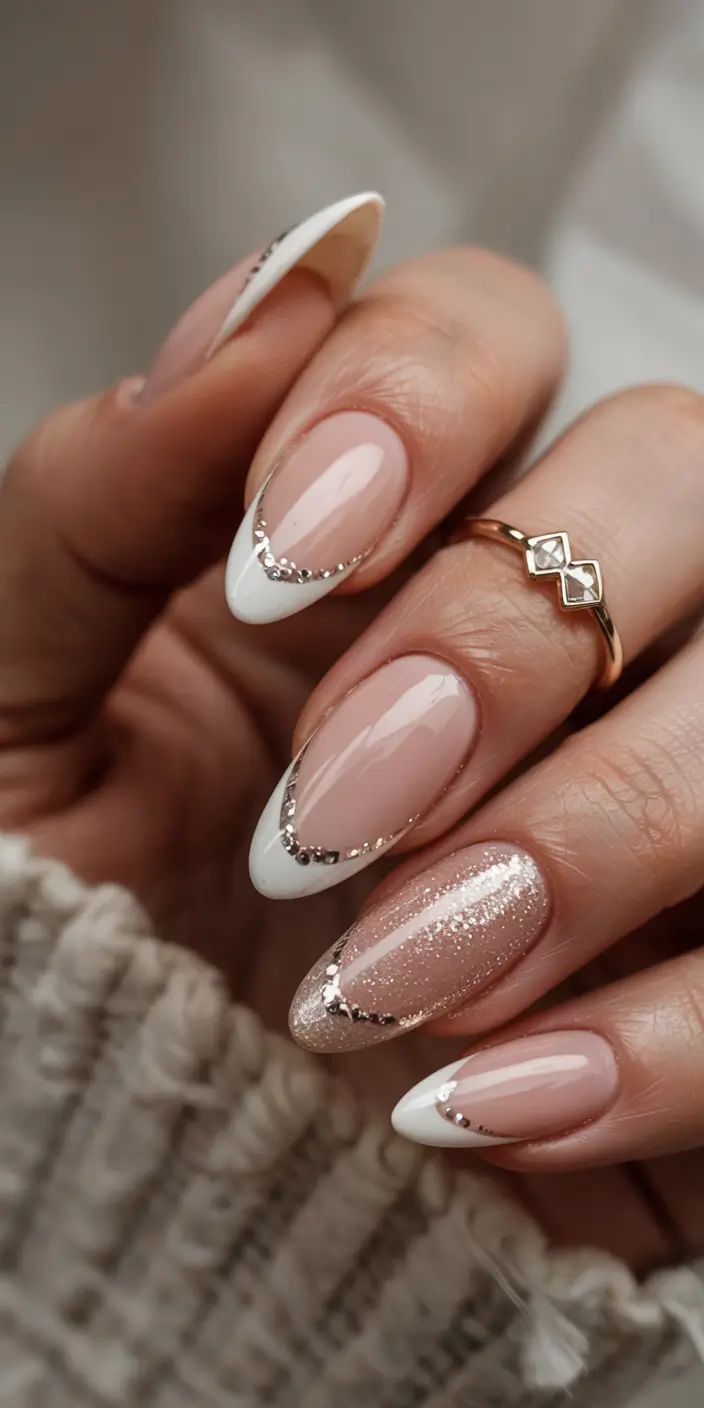 nails design ideas 2026 Diamond-Tipped Elegance