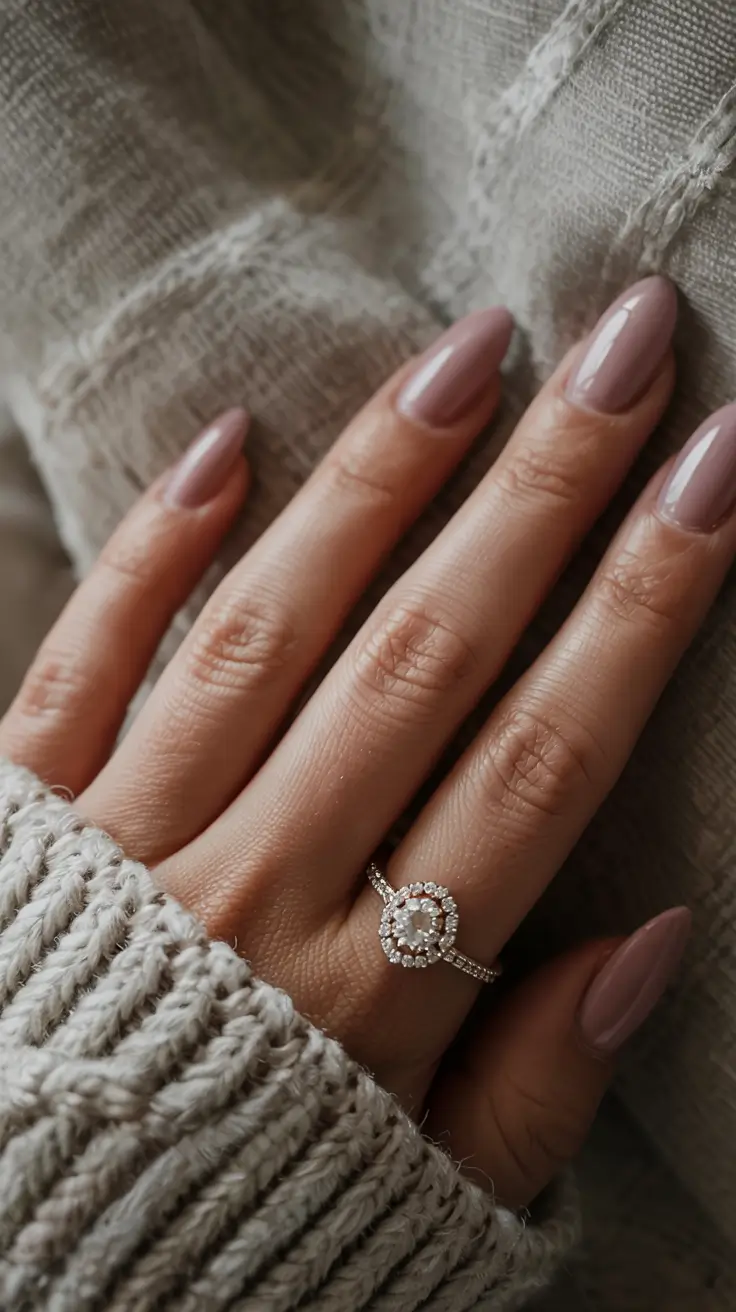 neutral nails 2026 Soft Mauve Nude with Satin Finish