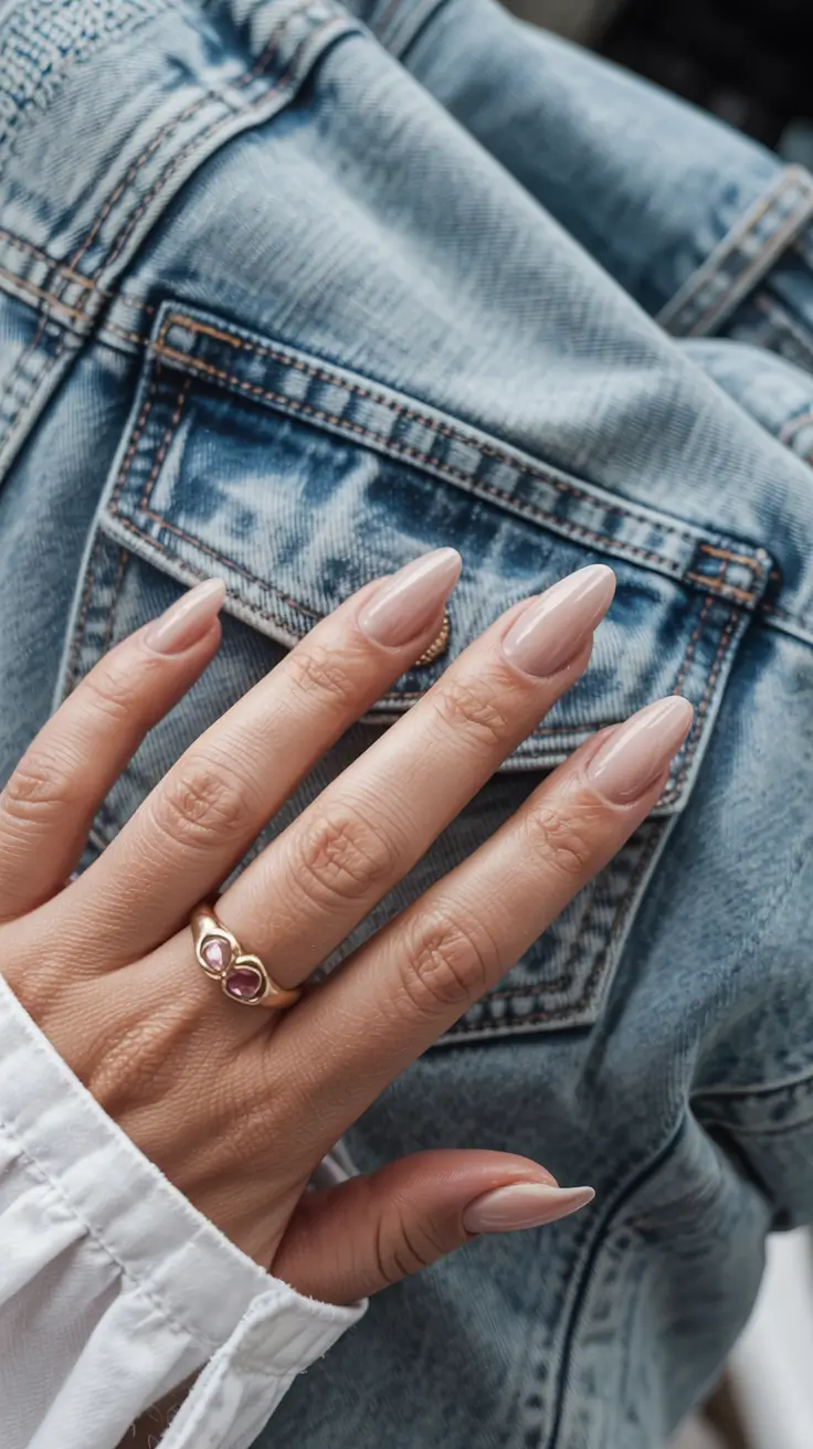 neutral nails 2026 Almond Latte Nails with Subtle Sheen