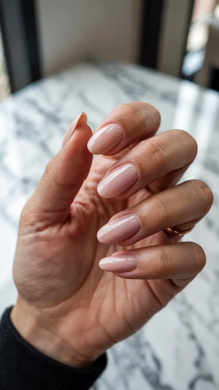 neutral nails 2026 Milky Pink Almonds: The Spa Day Standard