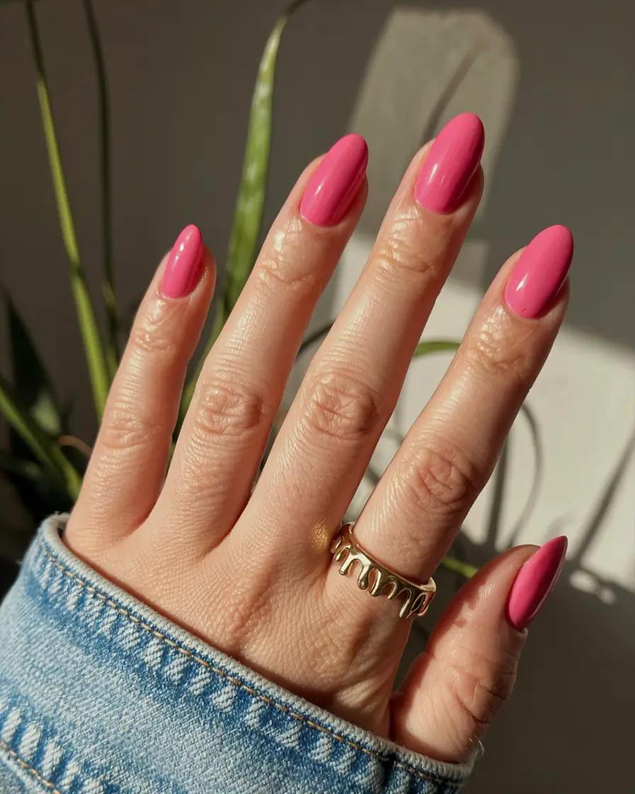 pink nails 2026 Classic Cool-Toned Pink with a Rosy Glow
