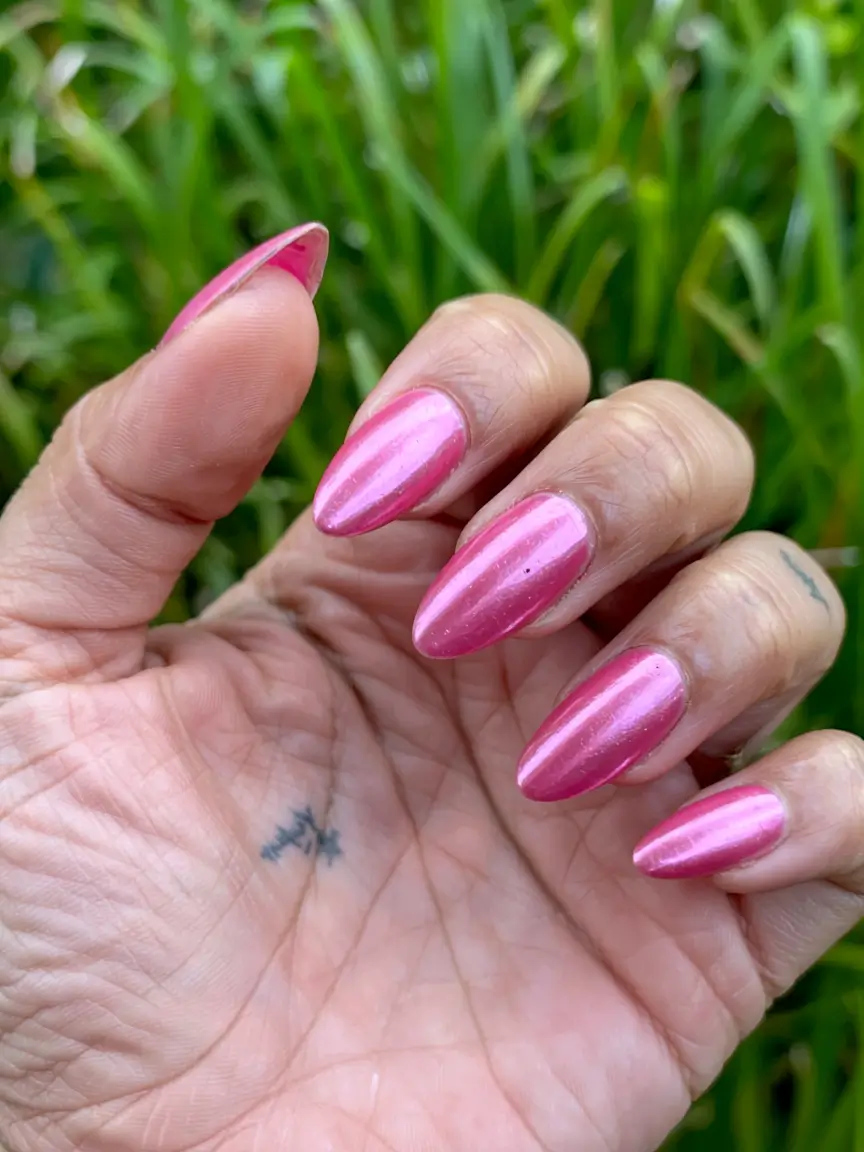pink nails 2026 Sheer Shimmering Pink with a Jelly-Like Glow