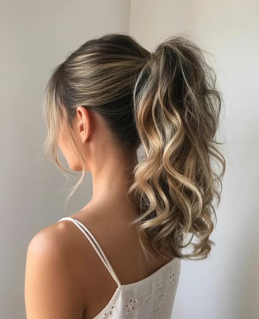 ponytail hairstyles ideas 2026 Messy Volume and Sandy Dimension
