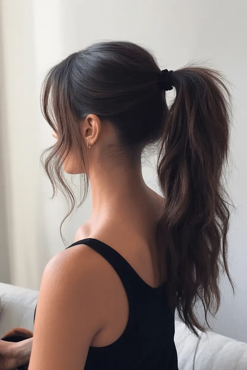 ponytail hairstyles ideas 2026 Loose Waves with Effortless Lift