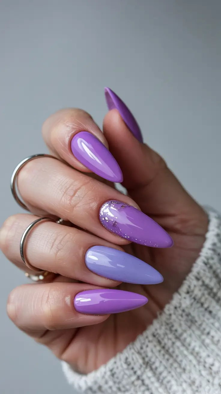 purple nails 2026 Lavender Spectrum with a Touch of Heart
