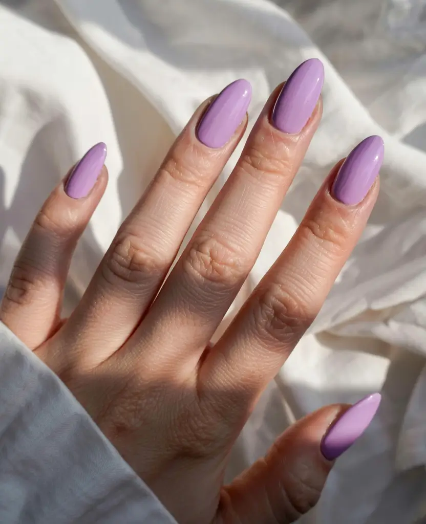 purple nails 2026 Sunlit Pastel Lilac Simplicity