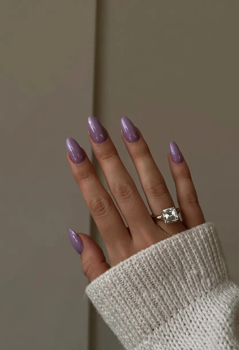 purple nails 2026 Glossy Plum-Lavender That Feels Like a Cozy Whisper