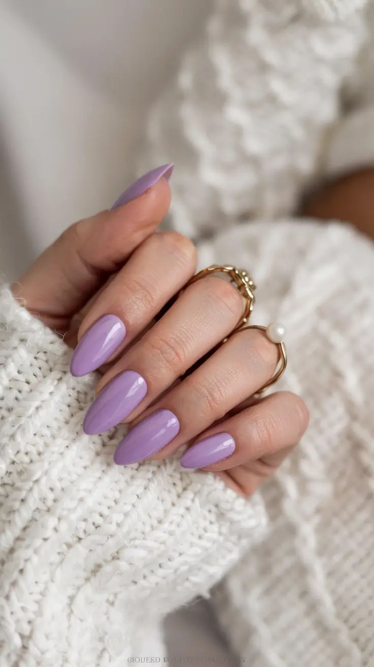 purple nails 2026 Pastel Perfection with a Hint of Pearl
