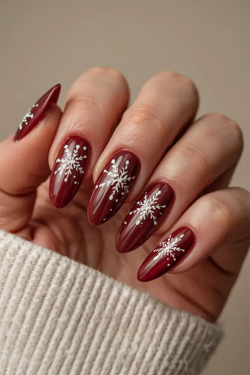 red-nails-2026-Snowflake-Chic