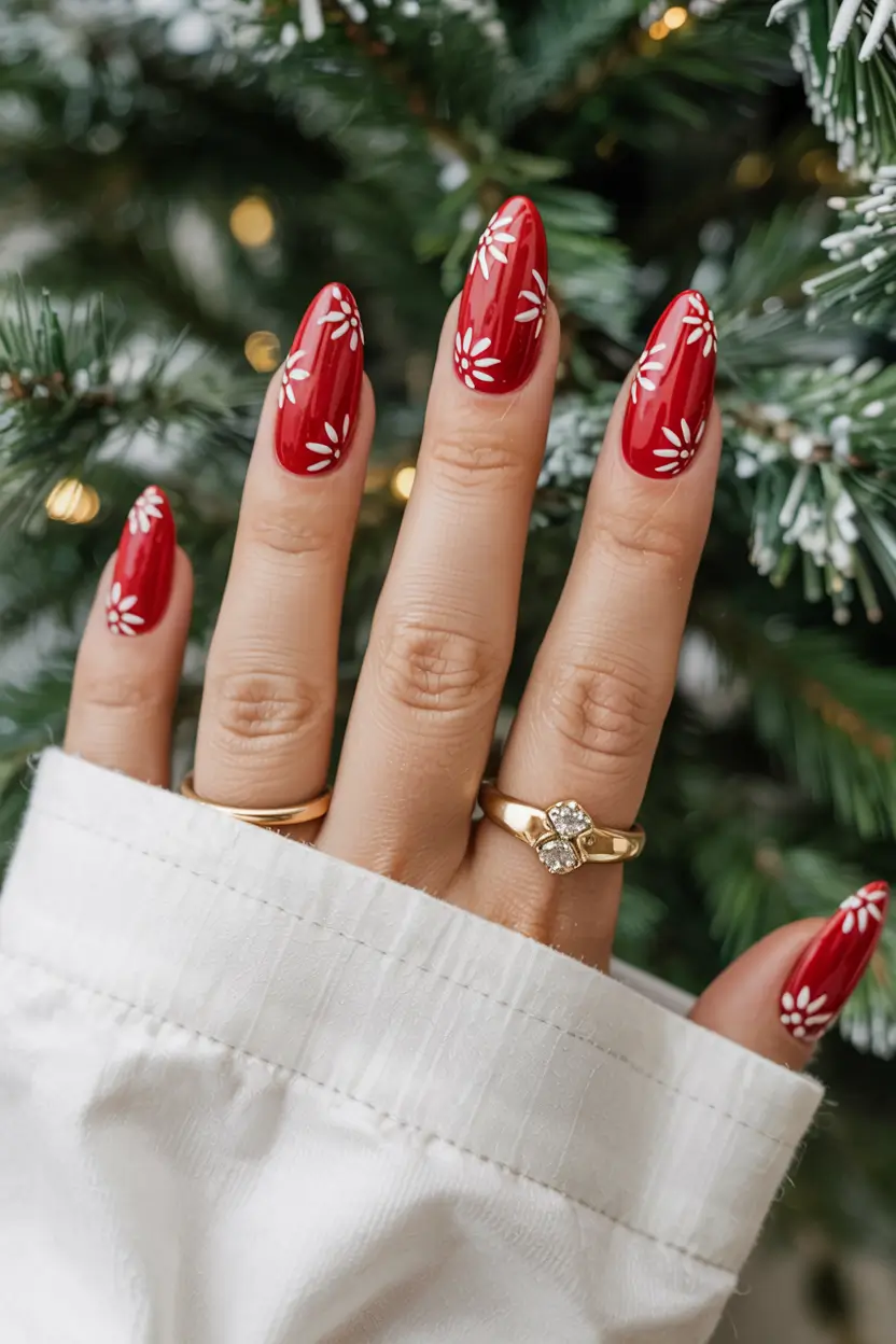 red-nails-2026-Holiday-Florals-with-a-Scandinavian-Twist