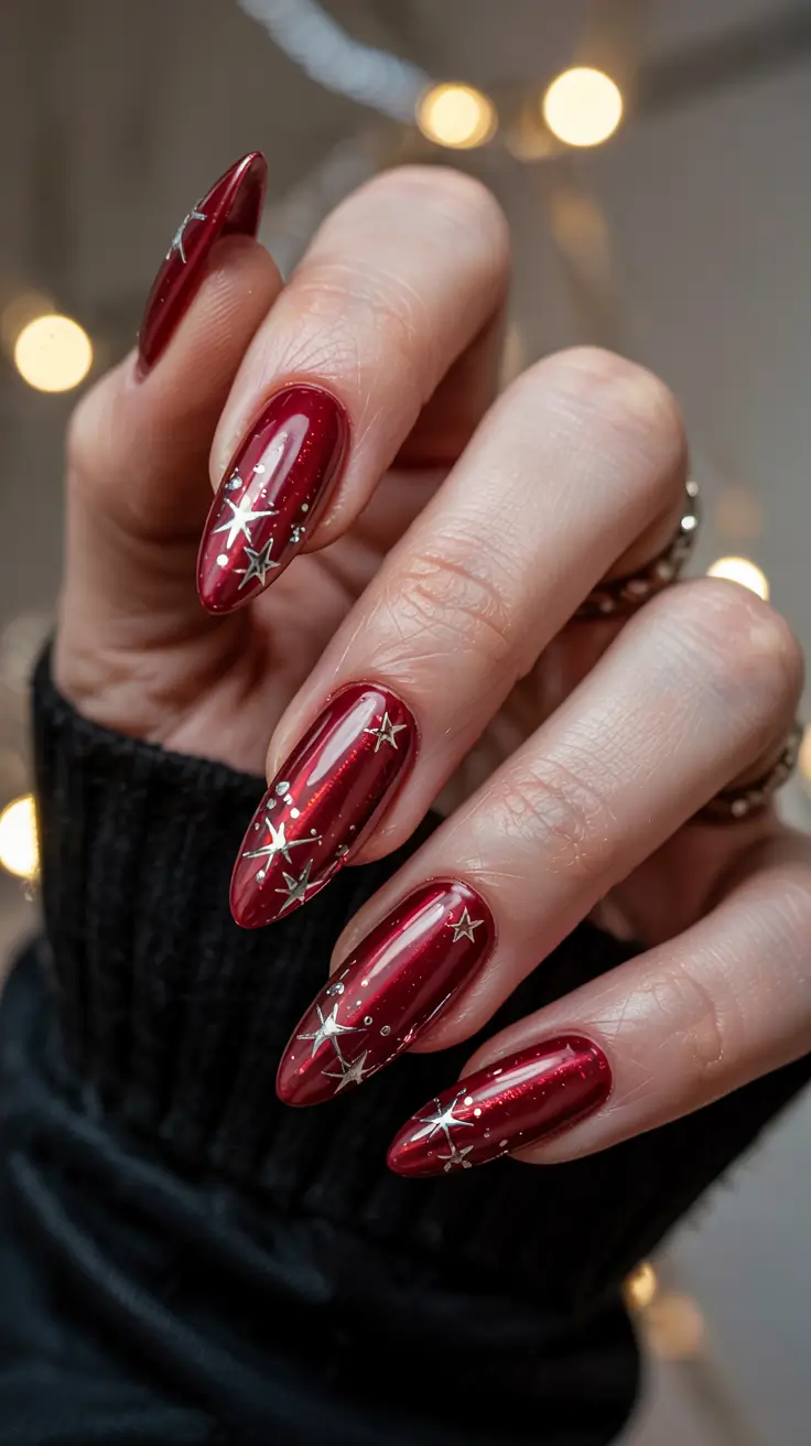 red-nails-2026-Celestial-Red-with-Silver-Stars