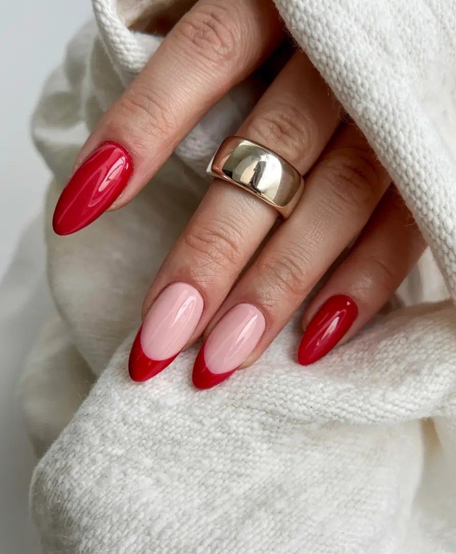 red-nails-2026-Modern-French-with-a-Cherry-Twist