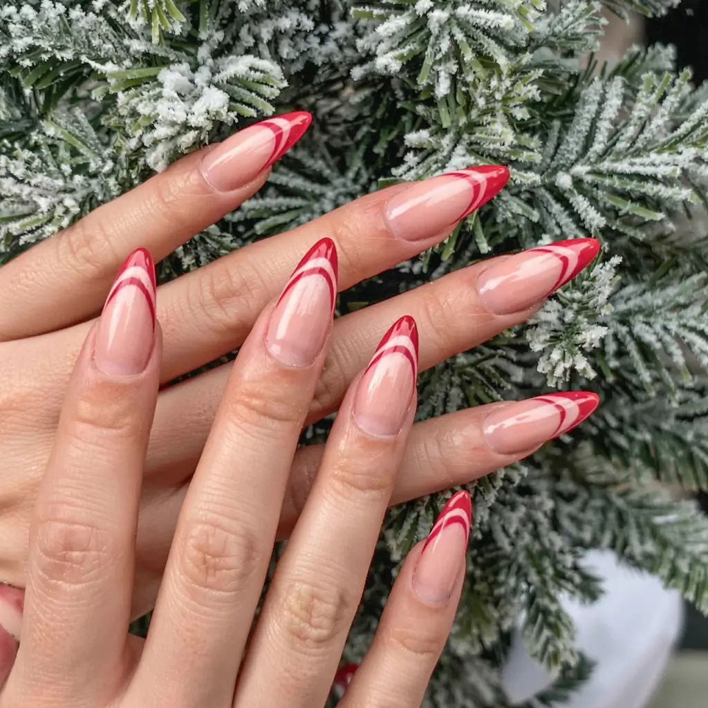red-nails-2026-Red-Candy-Stripes