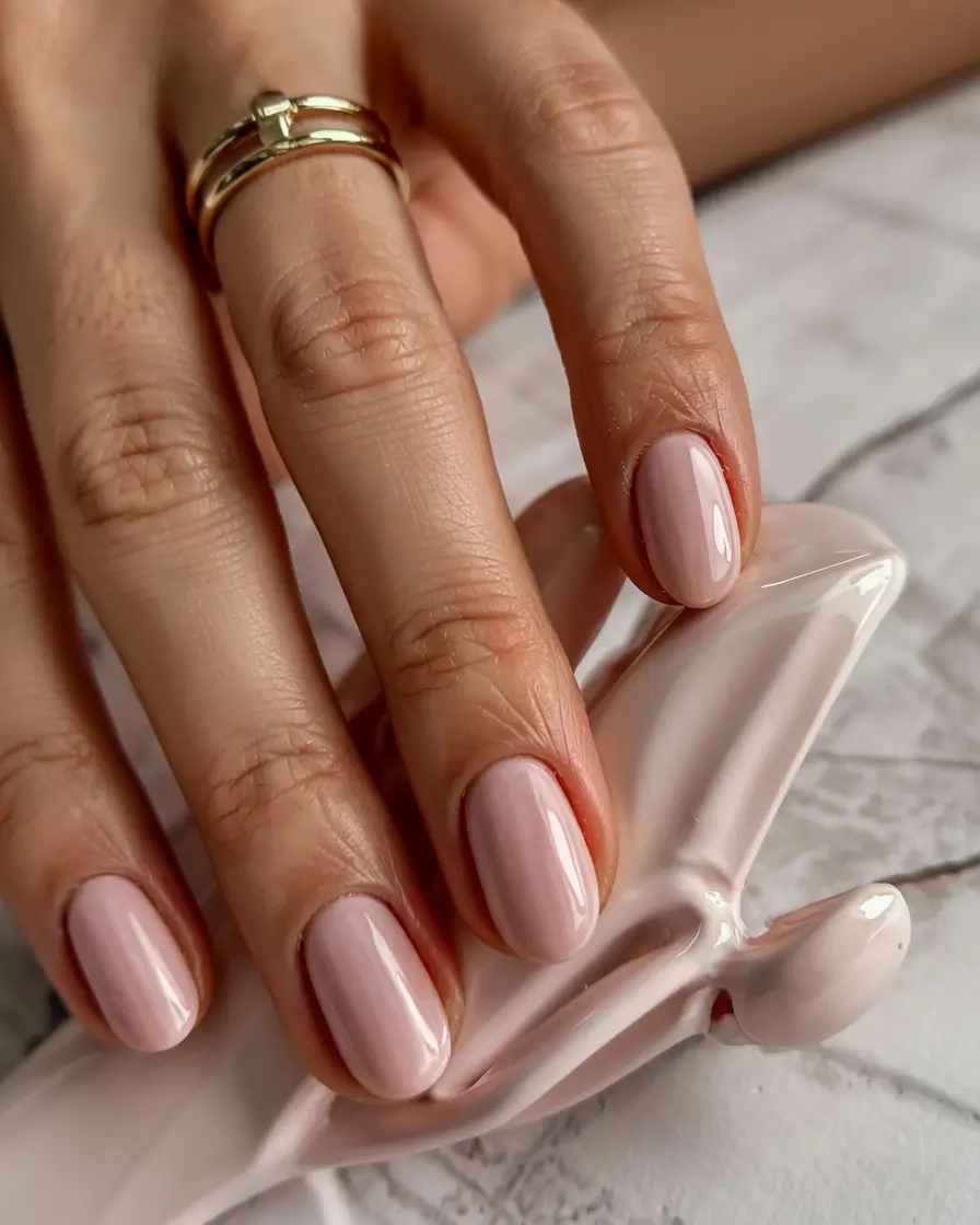 short acrylic nails 2026 Blush Silk