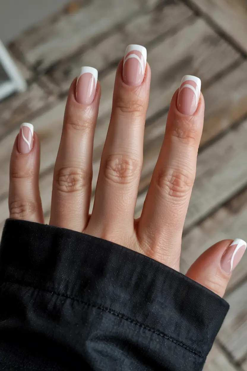 short acrylic nails 2026 Layered French Revival