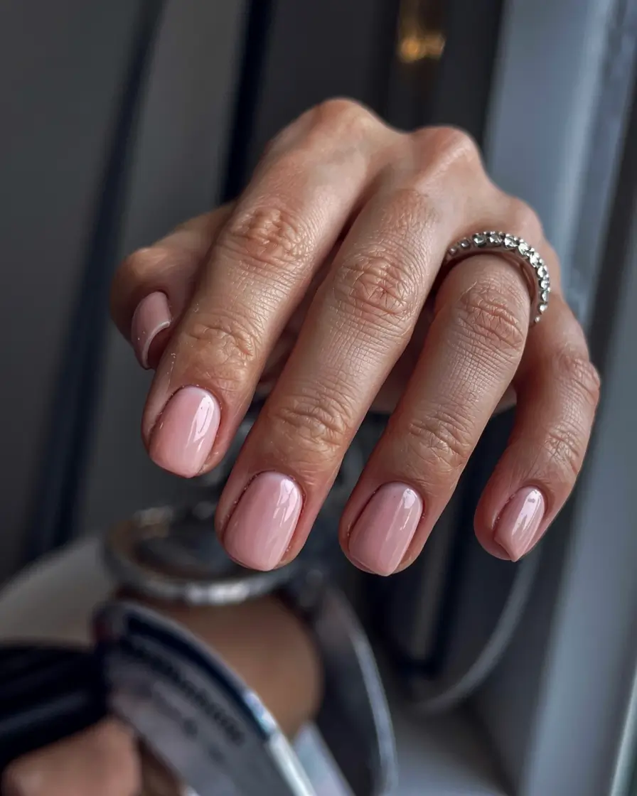 short acrylic nails 2026 Clean Blush Sheer