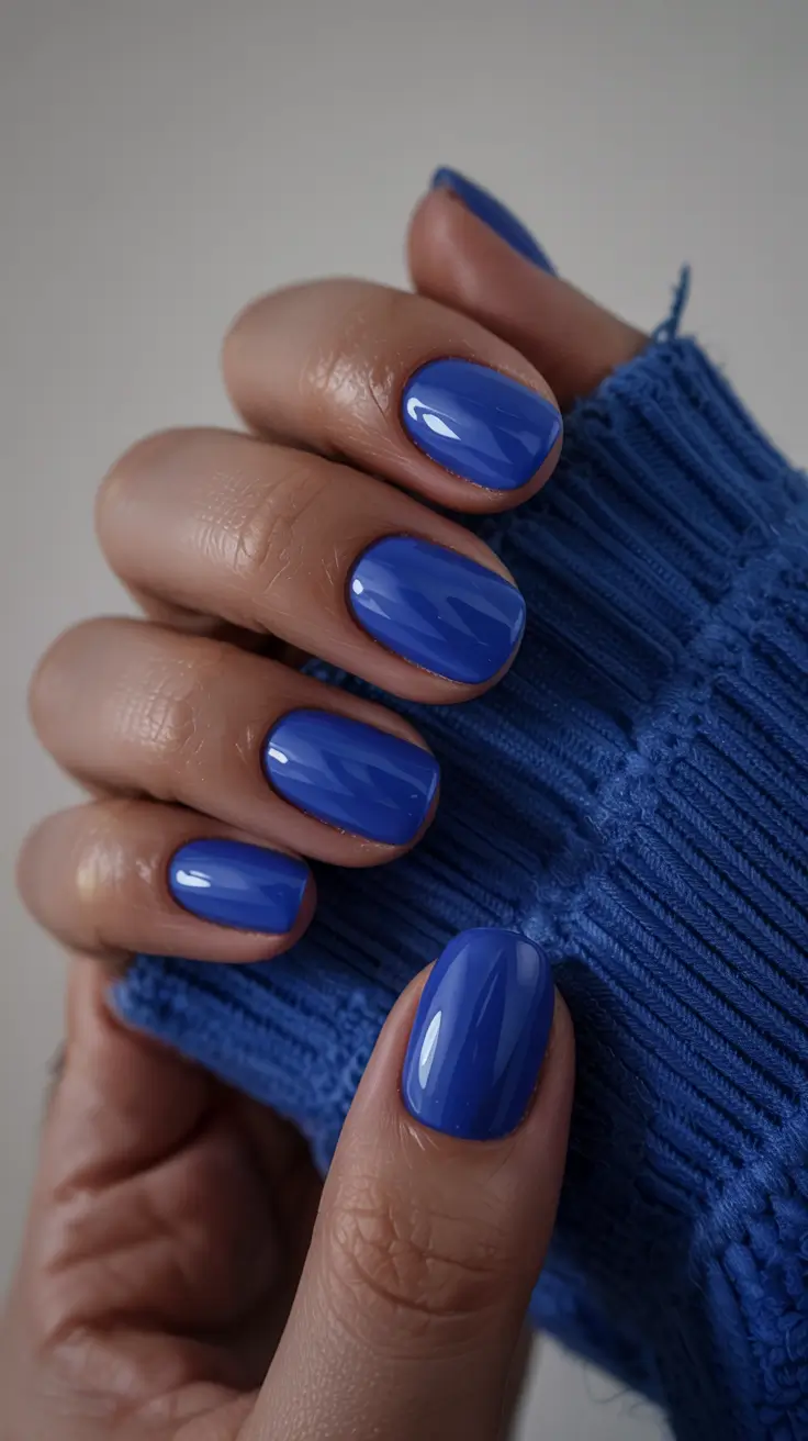 short acrylic nails 2026 Cobalt Crush