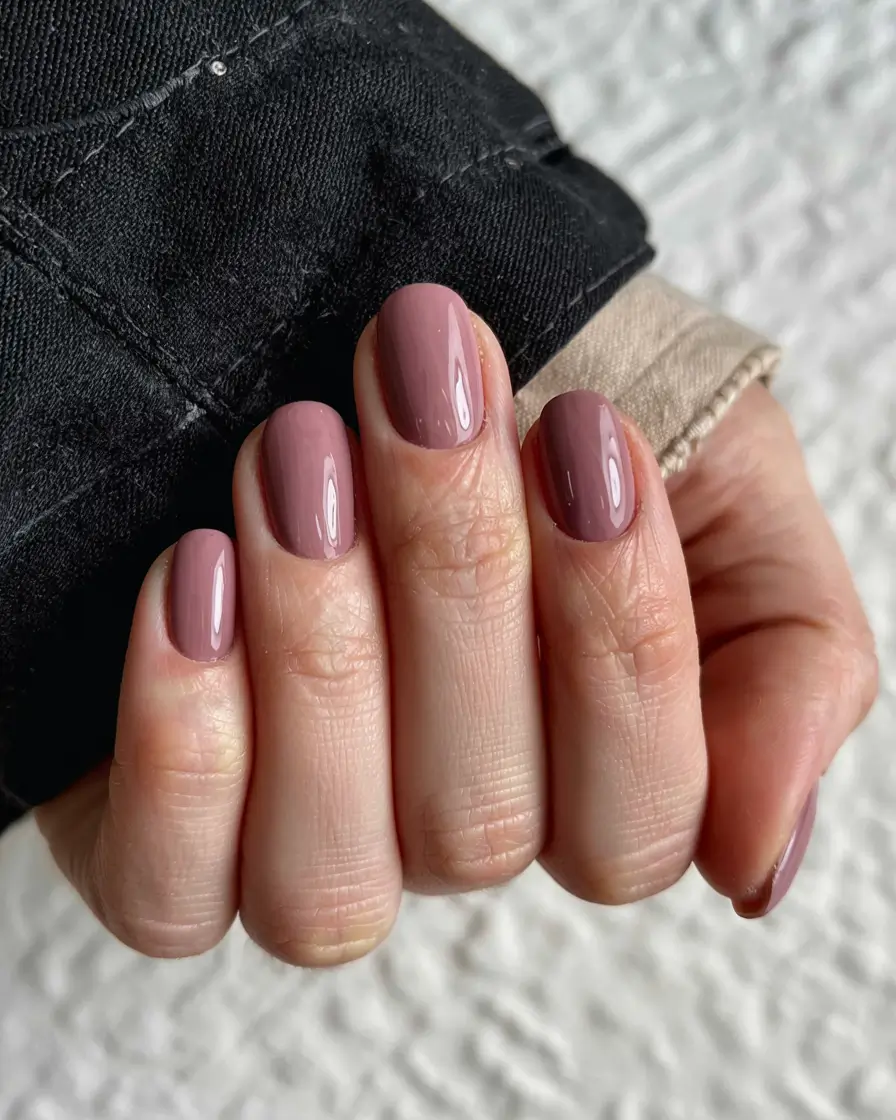 short acrylic nails 2026 Dusty Mauve Neutrals