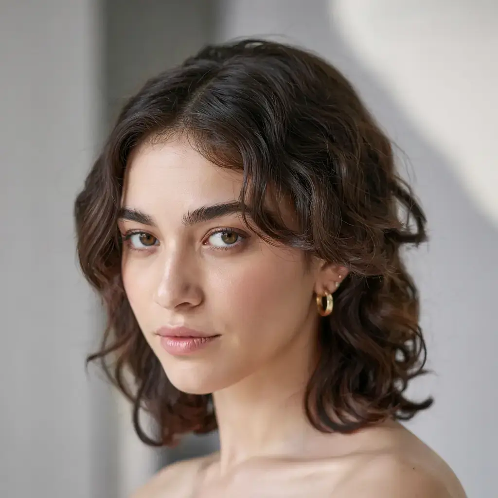 Short Haircuts Ideas 2026 Romantic Midi Bob with Vintage Waves