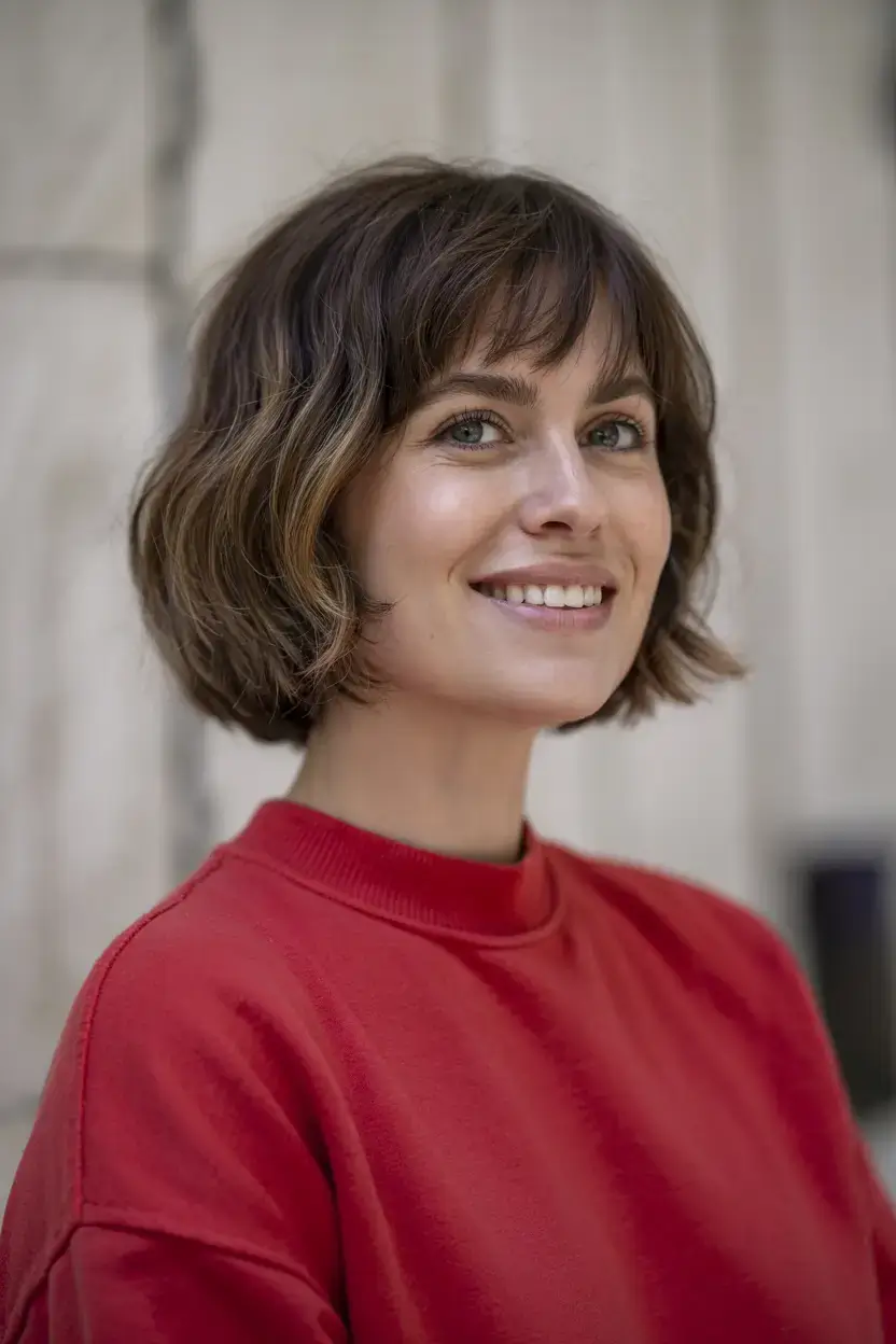 short hairstyles ideas 2026 Curved French Bob with Subtle Volume