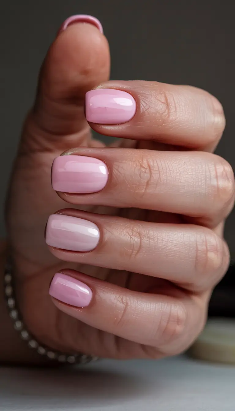 short nails 2026 Classic Blush With a Modern Glaze