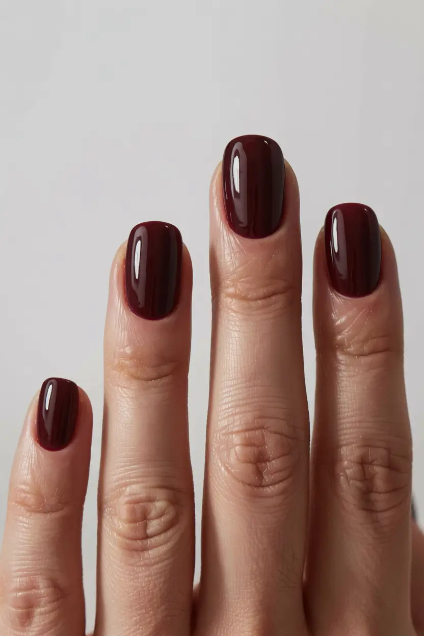 short nails 2026 Deep Wine for Power Days