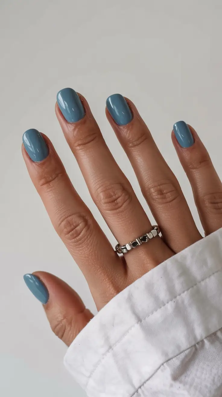 short nails 2026 Stormy Blue for Cool-Girl Moods