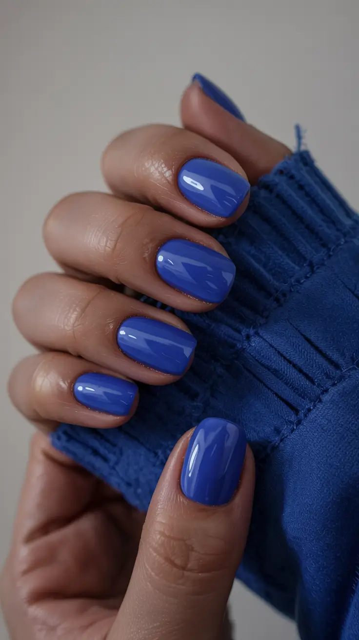 short nails 2026 Electric Blue Energy Boost