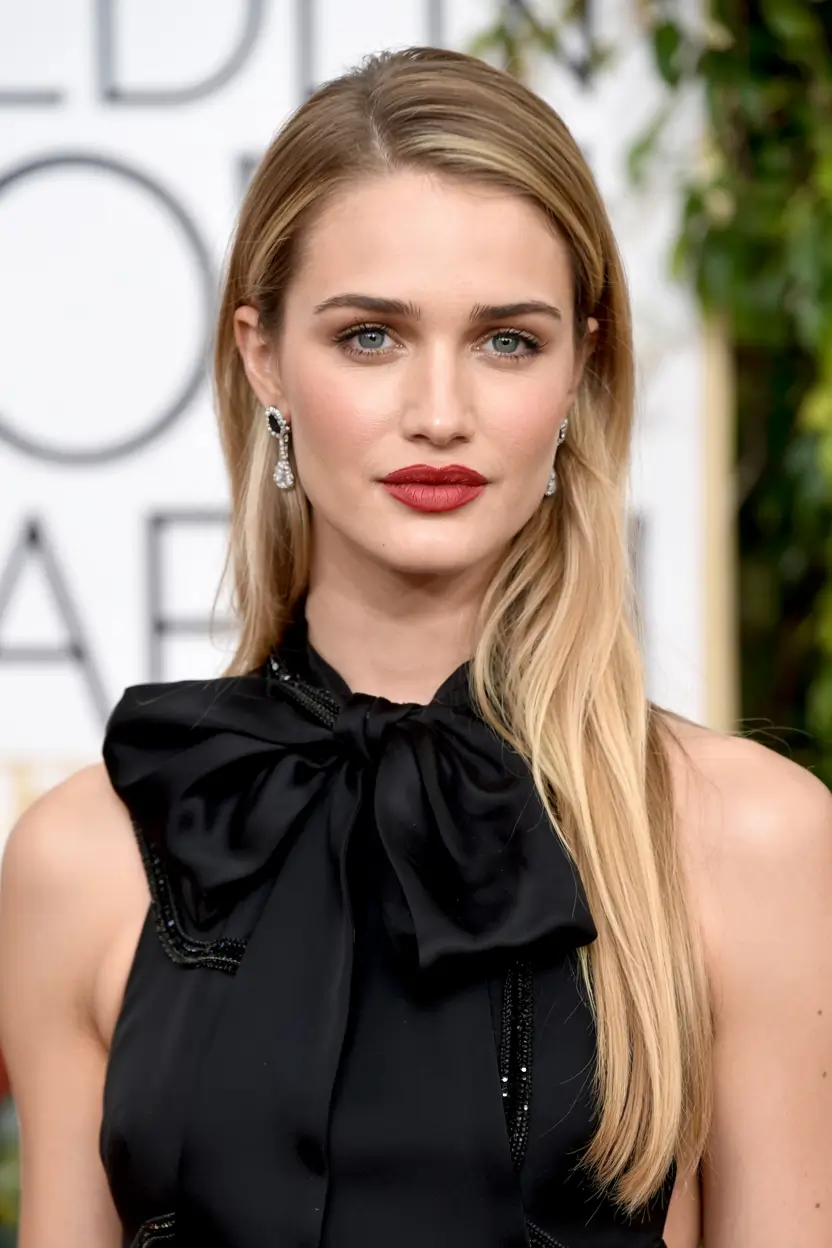 side part hairstyle 2026 Sleek and Straight with Red Carpet Edge