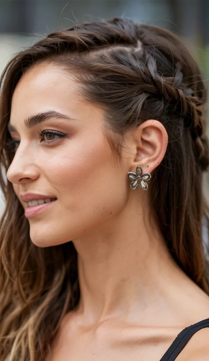 side part hairstyle 2026 Boho Side Braids with Natural Texture
